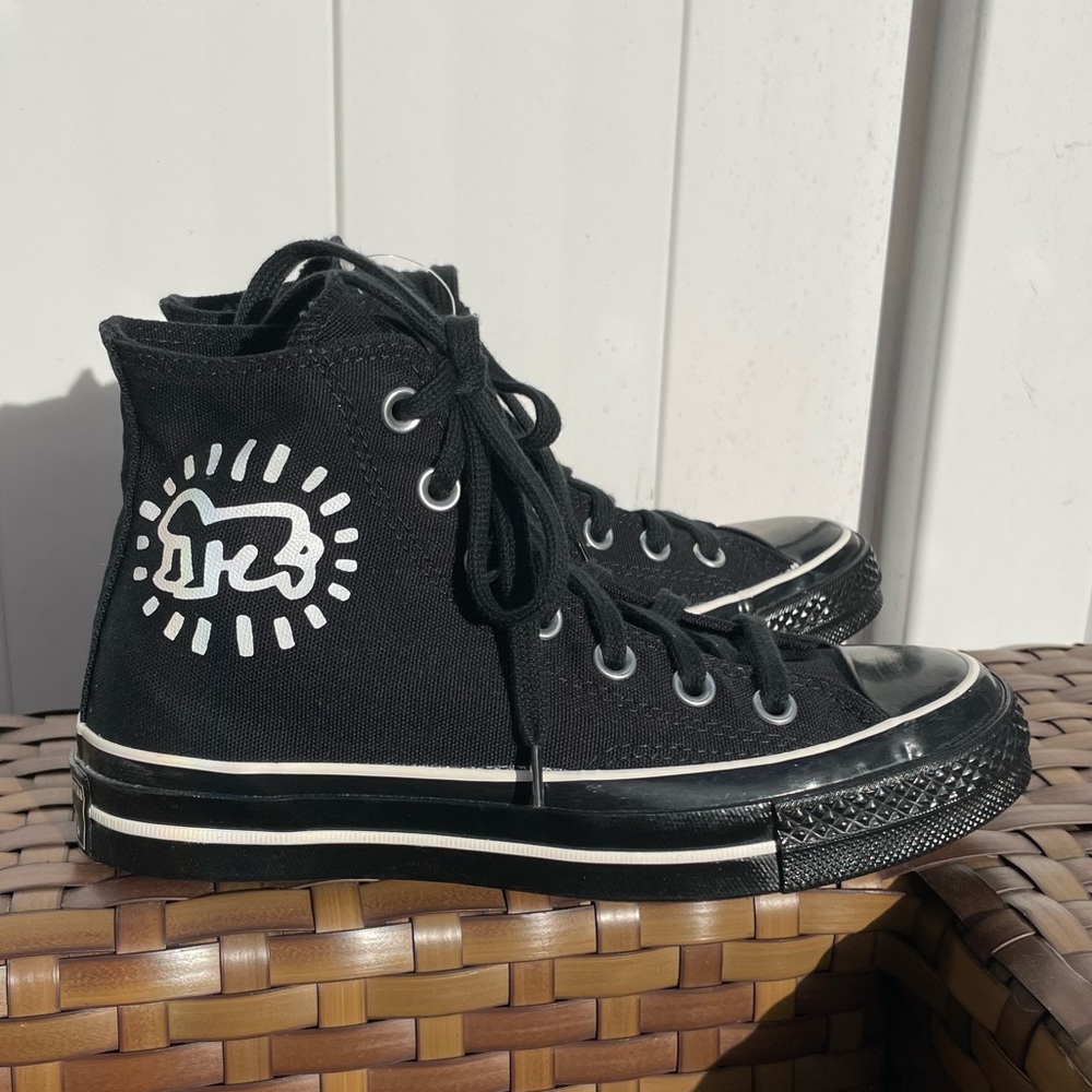 Keith Haring Sz 5.5 Black Hightop Converse (BRAND NEW) - Picture 5 of 12